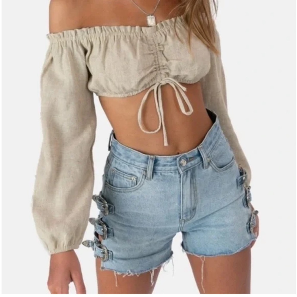 Adika Oceana off the shoulder linen top